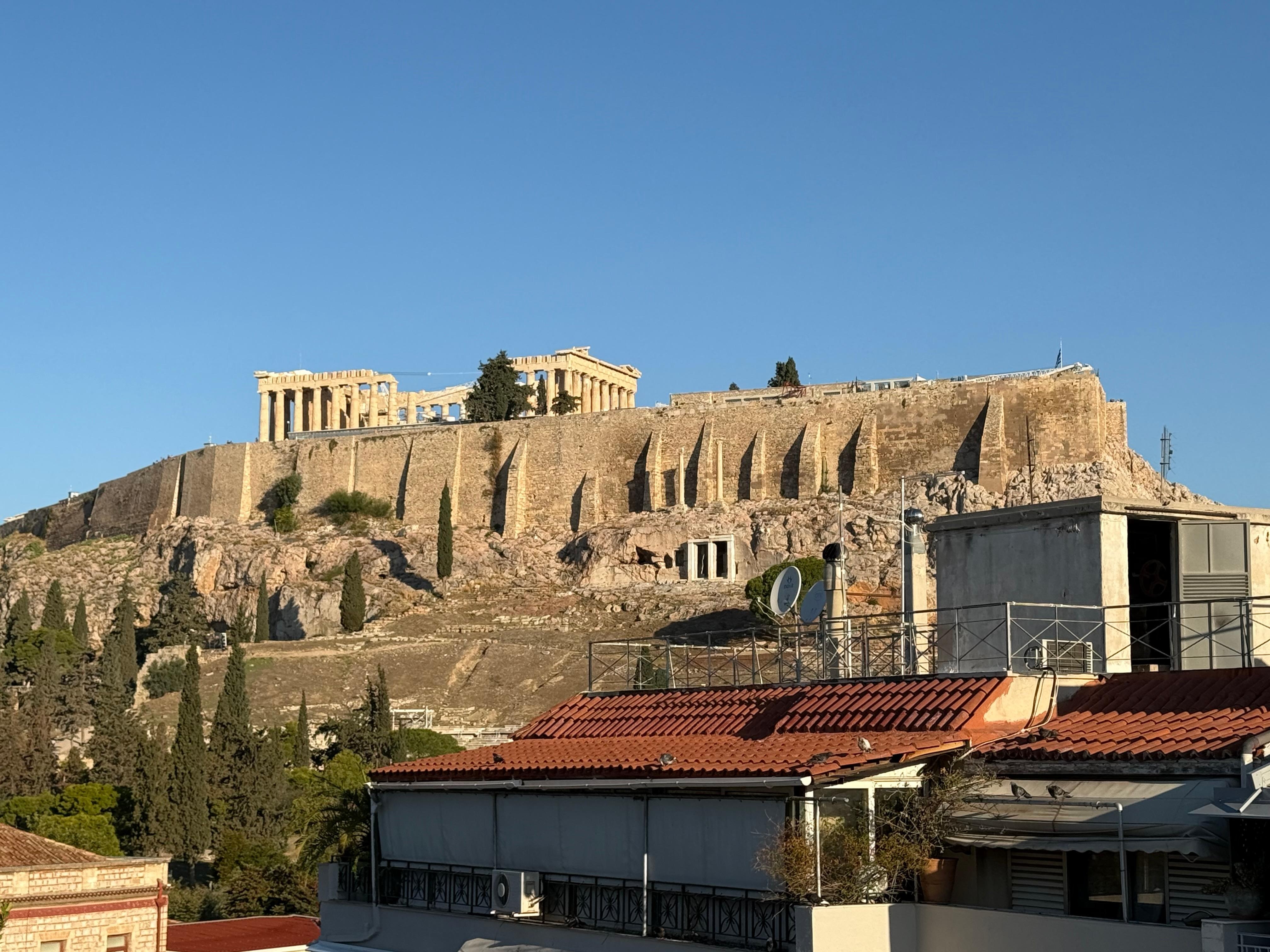 Our morning view from the rooftop breakfast buffet. 