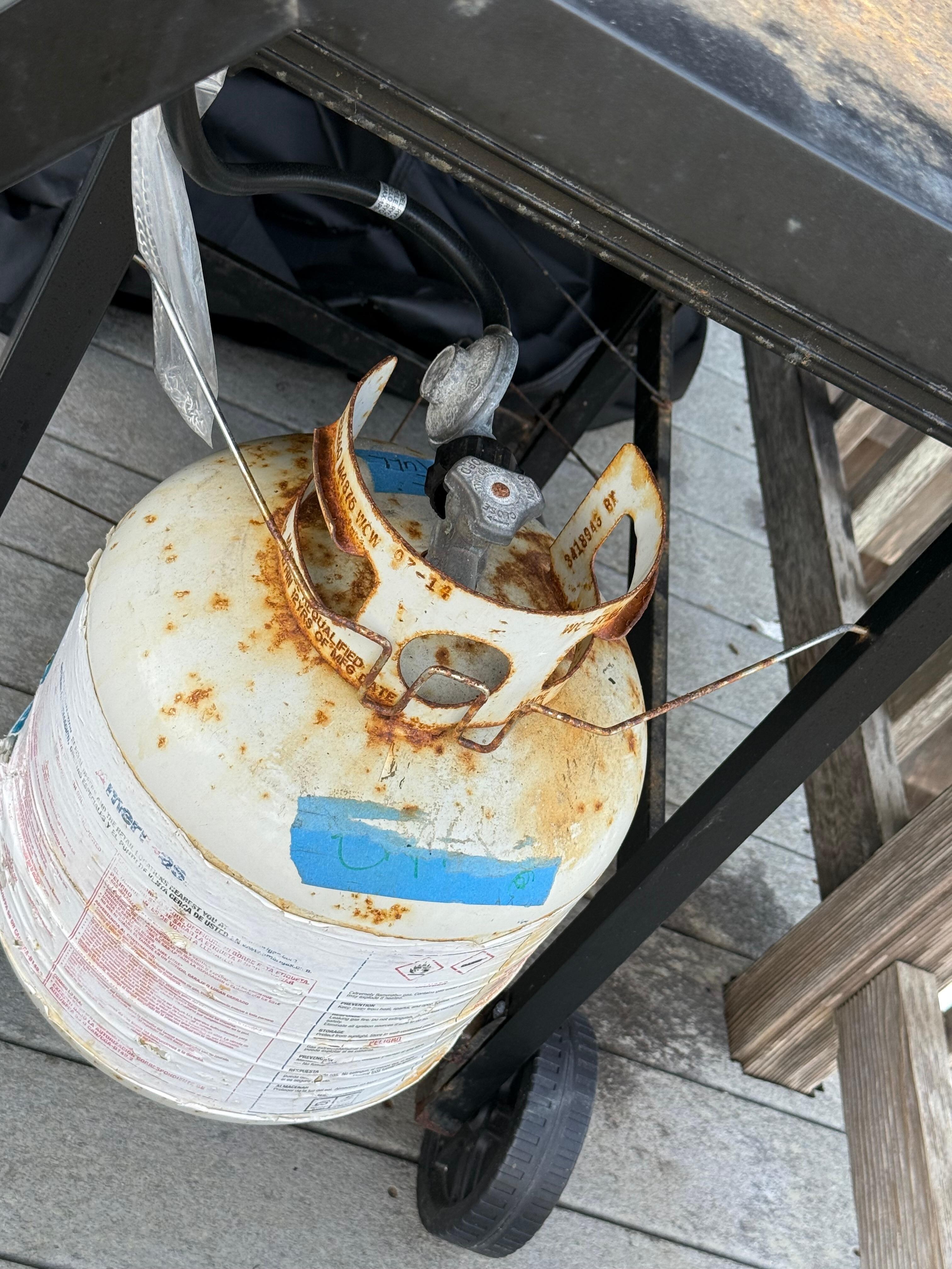Rusty propane tank