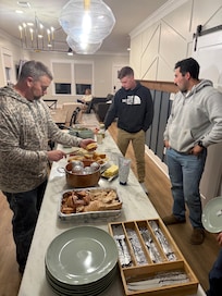 Love the openness of the kitchen, dining and living room