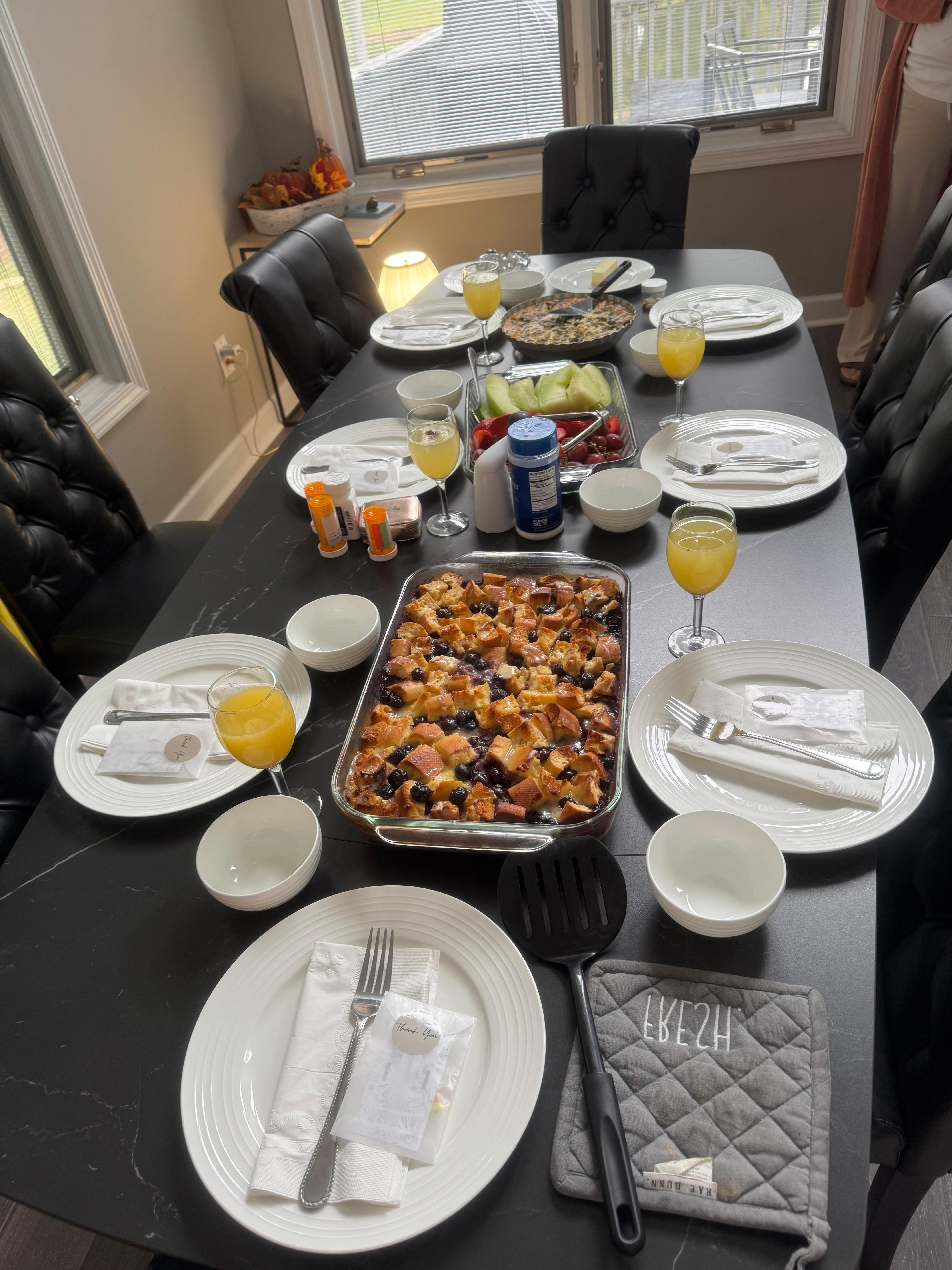 Brunch on a great dining table.