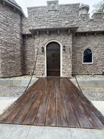 Draw bridge at front door