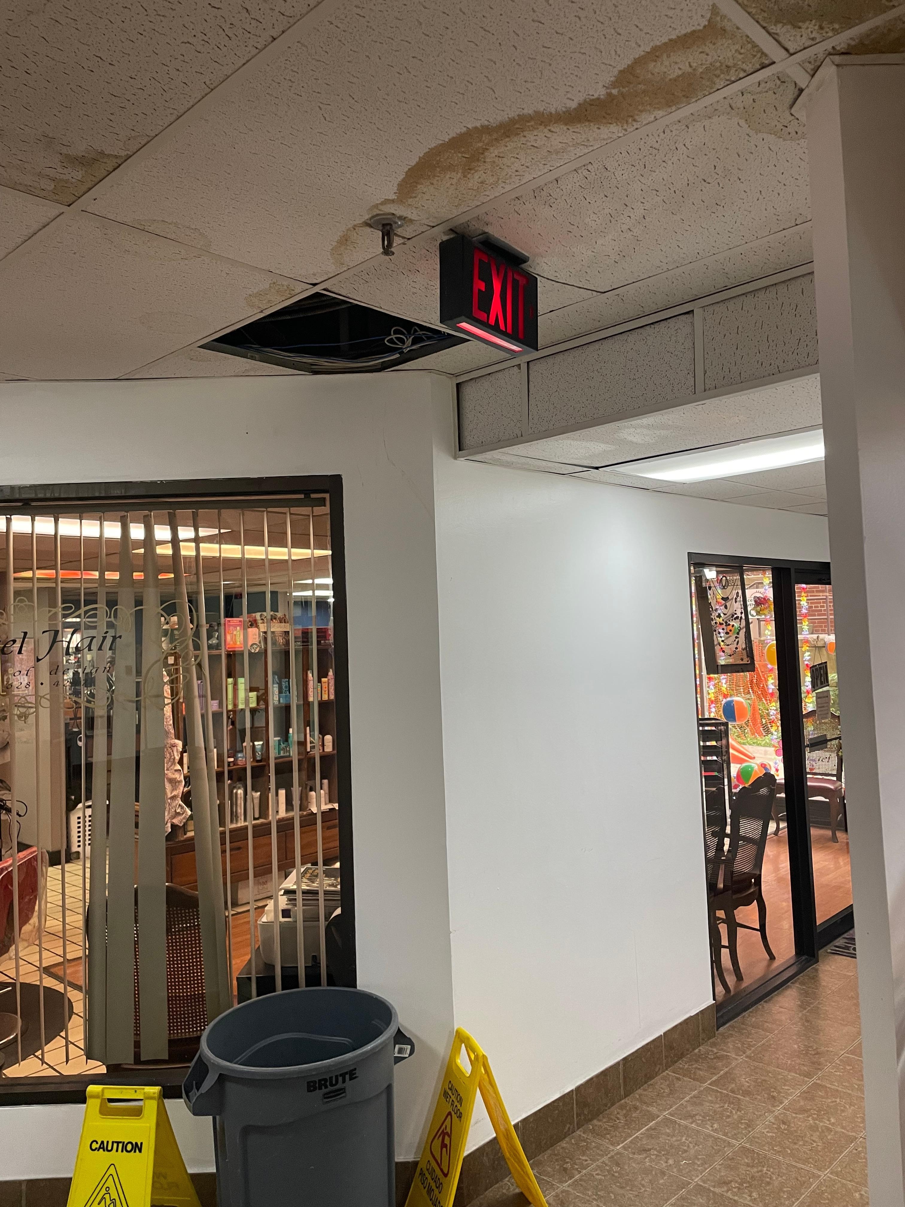 Ceiling leak in lobby for some time