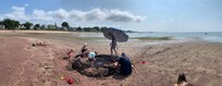 The sand bar at low tide outside of the house - great sand for castles