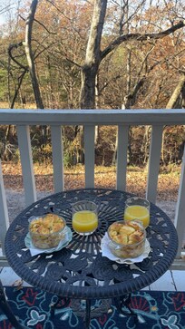 Breakfast with a view from the porch