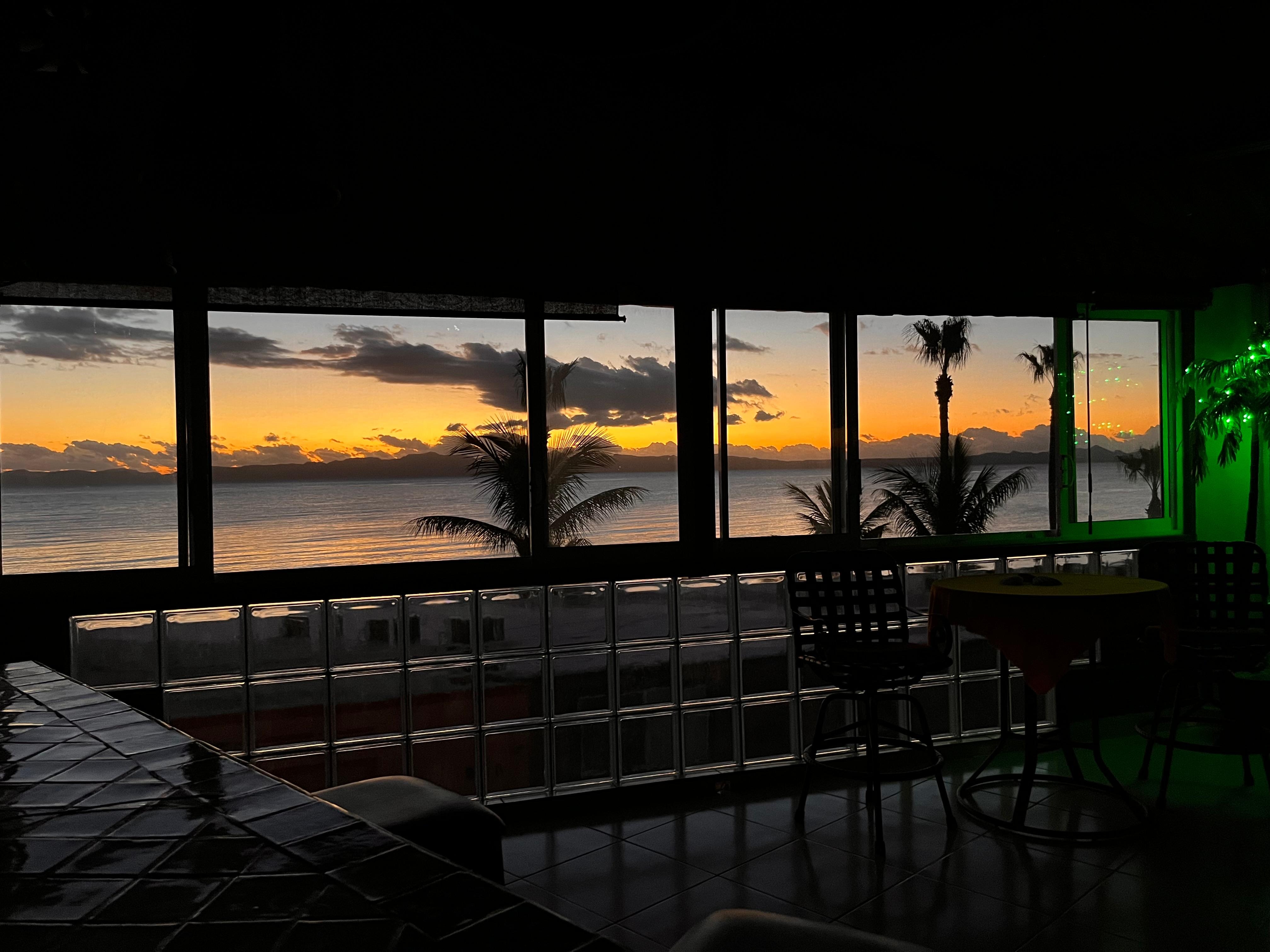 Sunrise view from the kitchen.