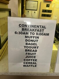 Breakfast menu.