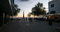Outside at dusk