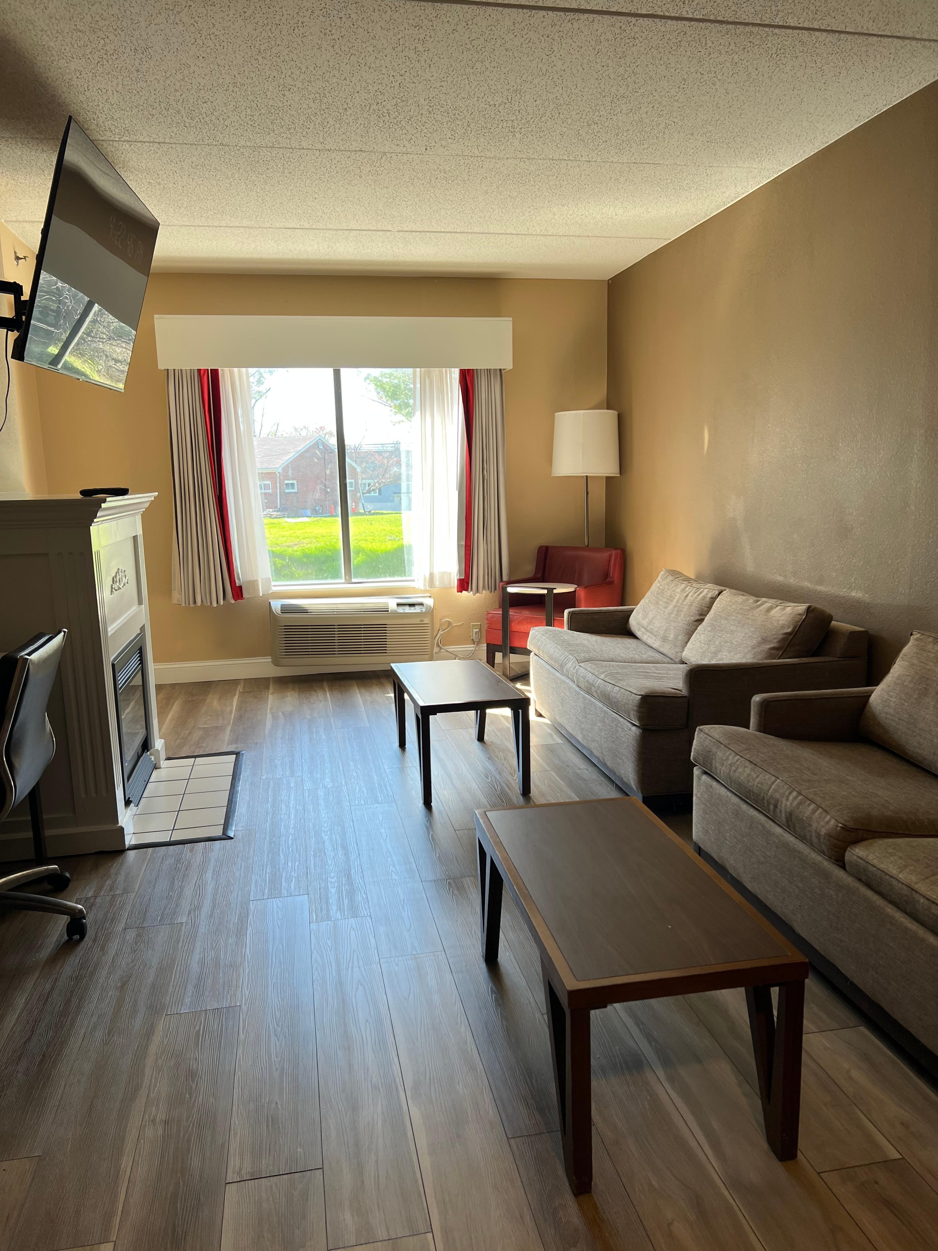 Living area straight ahead when you first walk in