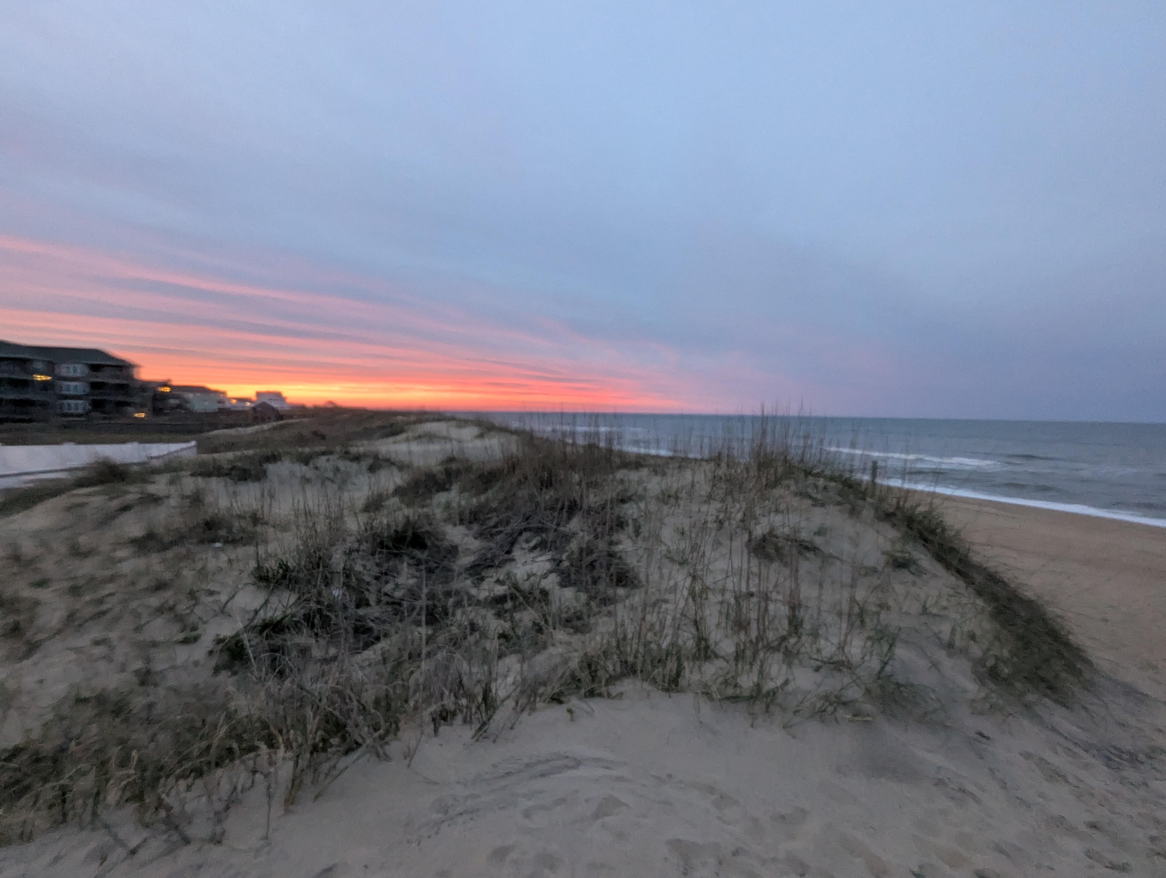 View of the sunset off the beach trail