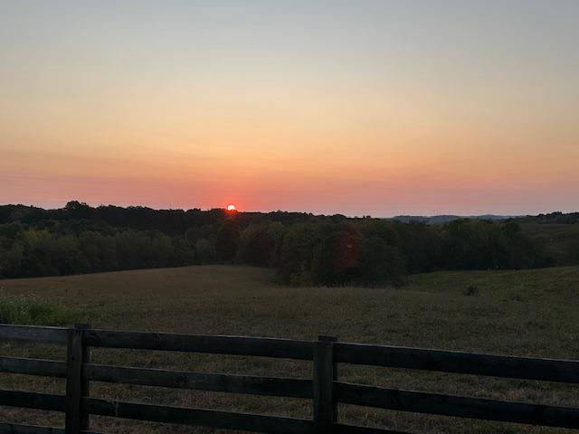 Sunset outside the front door