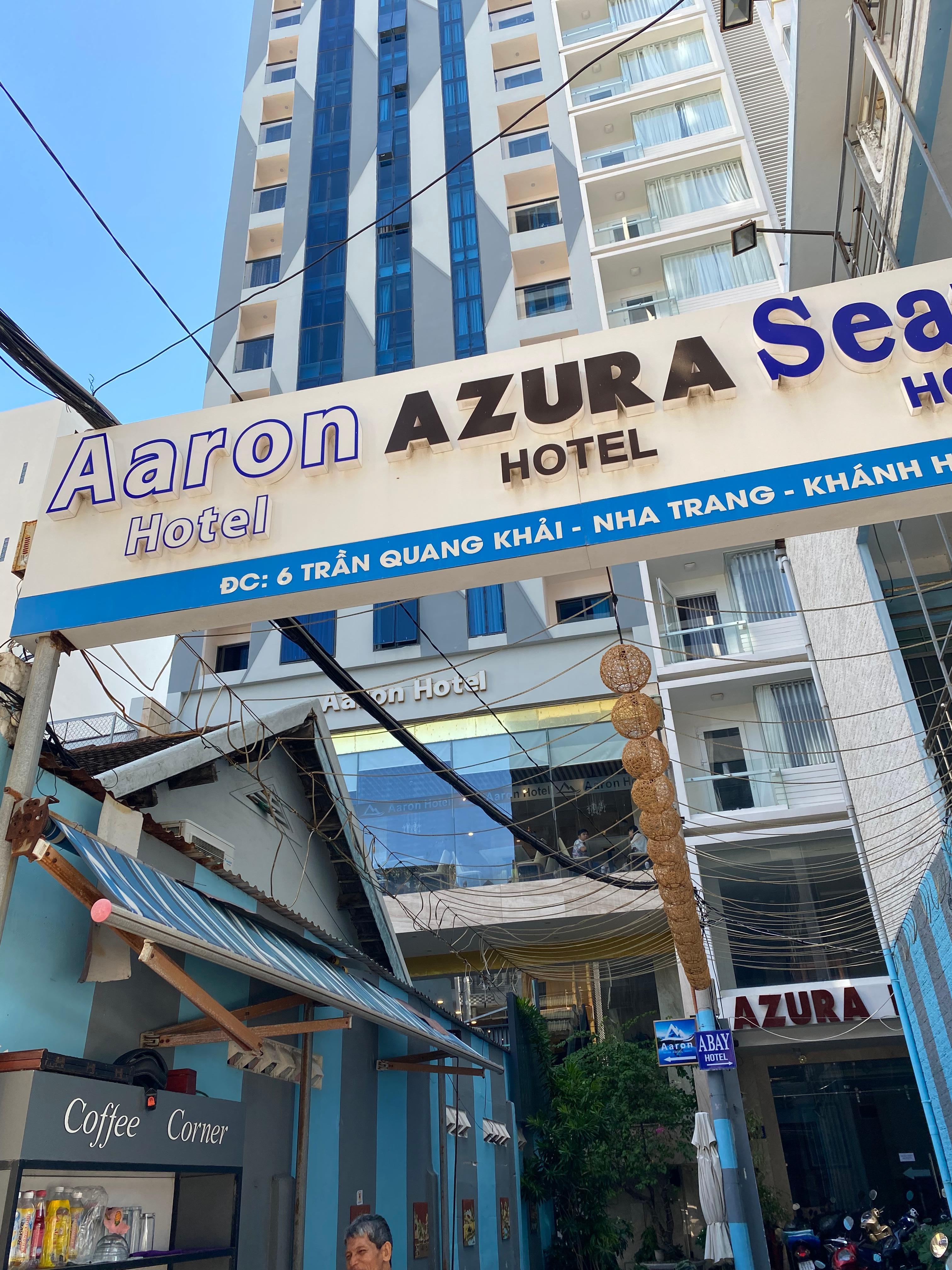 Shared street front with 2 other hotels