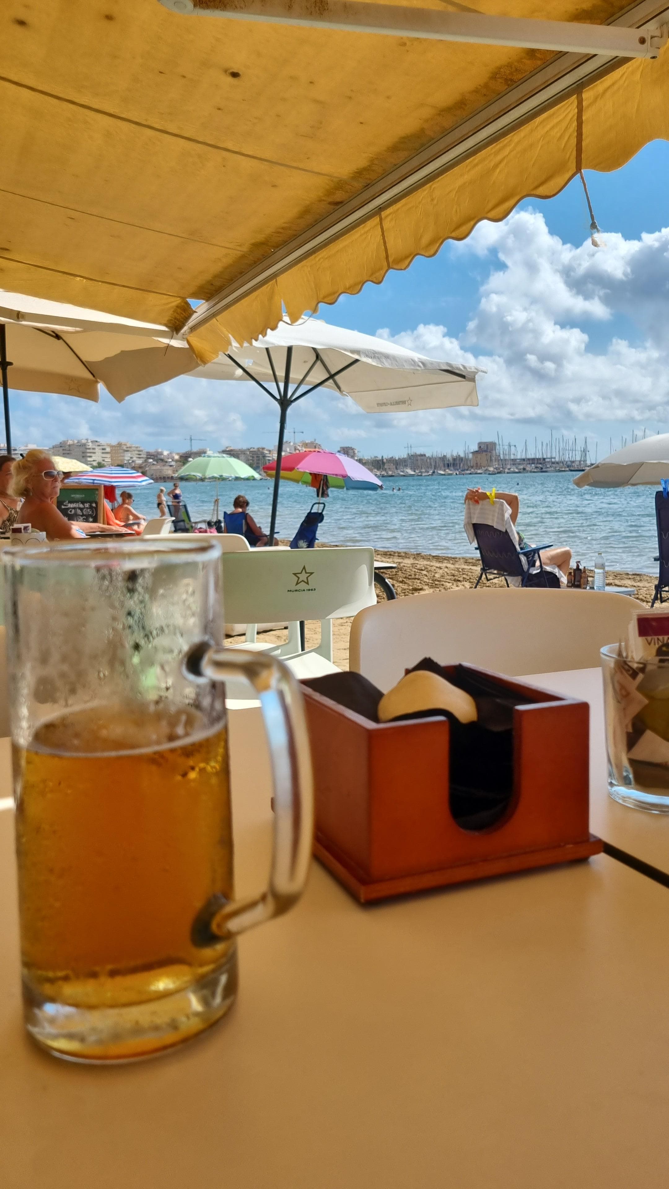 A beach bar just along the road