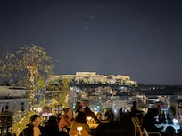 View at night from the rooftop bar