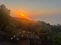 Watching the sunset at the house.