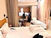 Comfortable room, very private, clean, comfortable with no intrusion. Missed a microwave