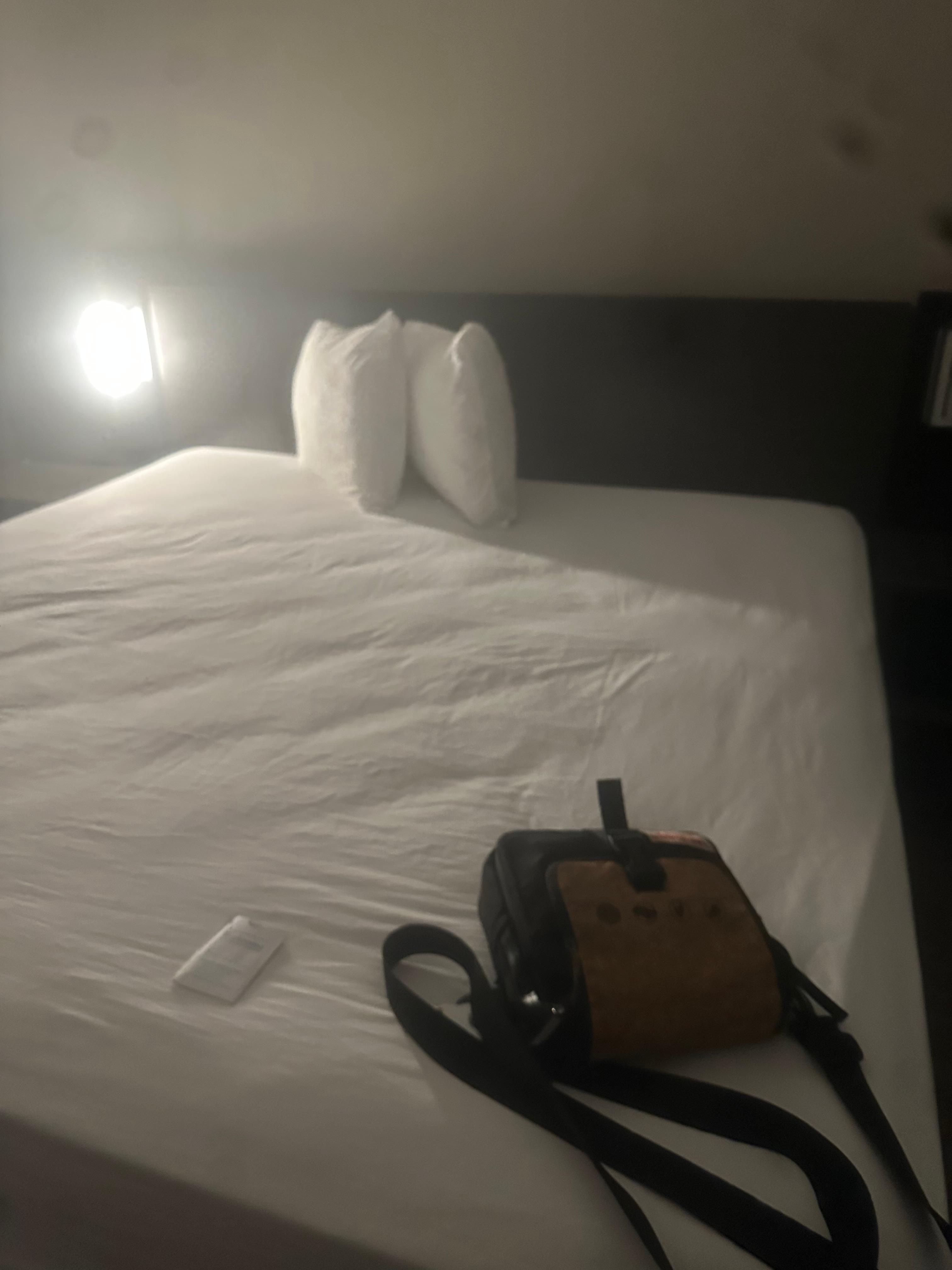 No bedding, I have a video of the fact that the toilet won’t flush, but I can’t get it to load here. This was the dirtiest nastiest place I’ve ever seen and then when we went back to the office, we had been gone five minutes and he blocked the door.