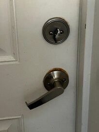 Broken exit/entry door handle.