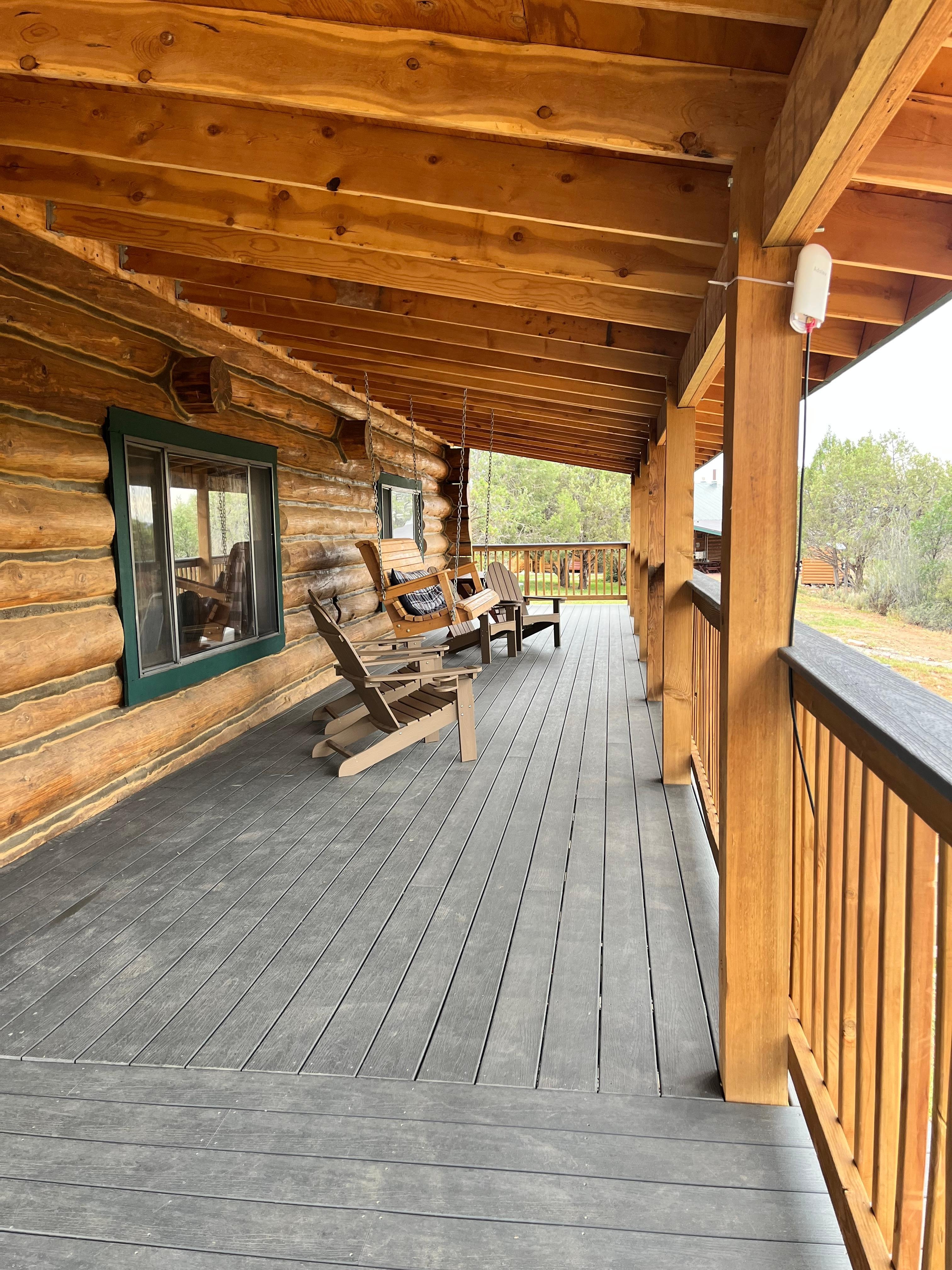 Back porch on Alpine Lodge