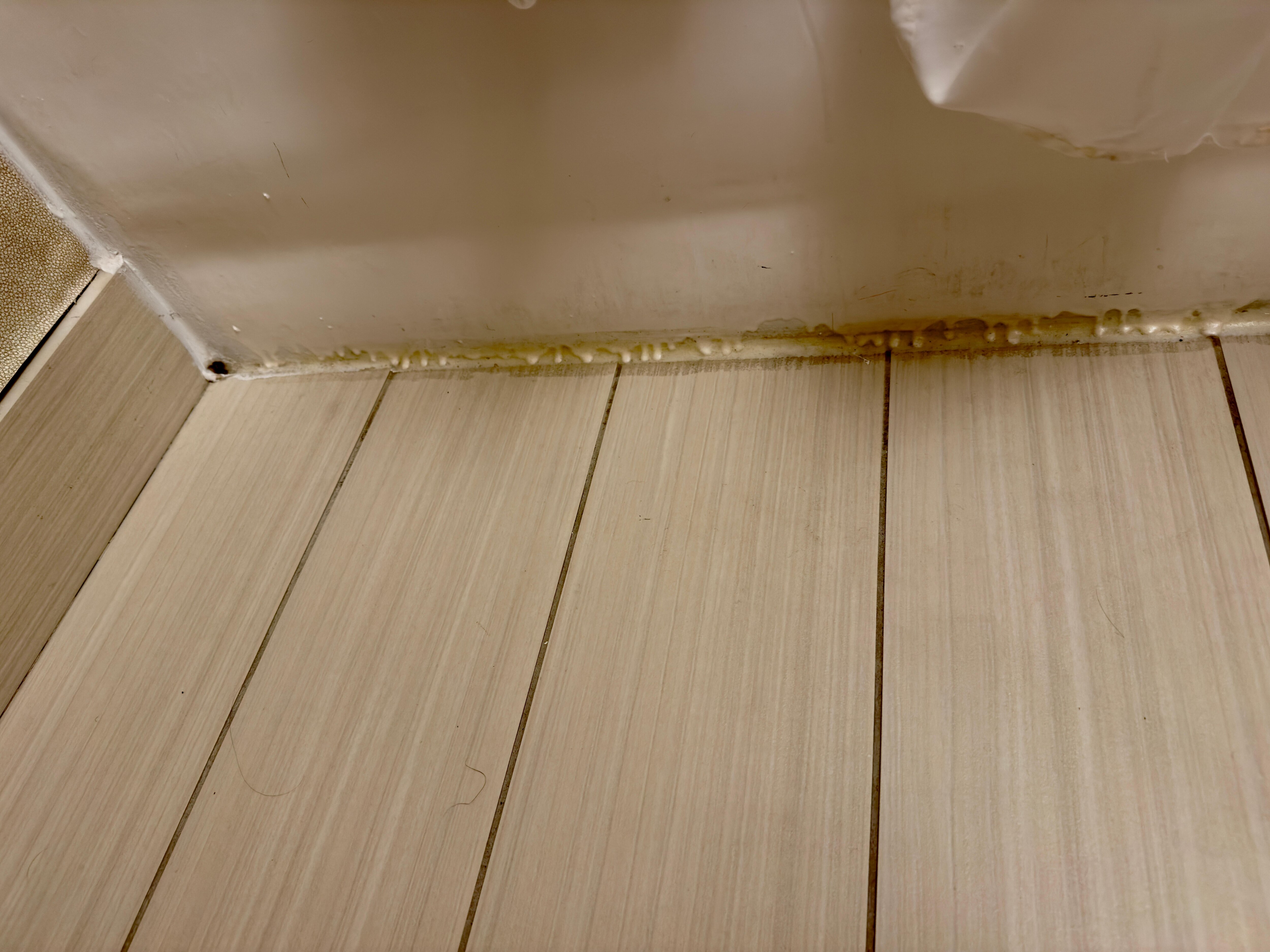 Mold and over caulked tub