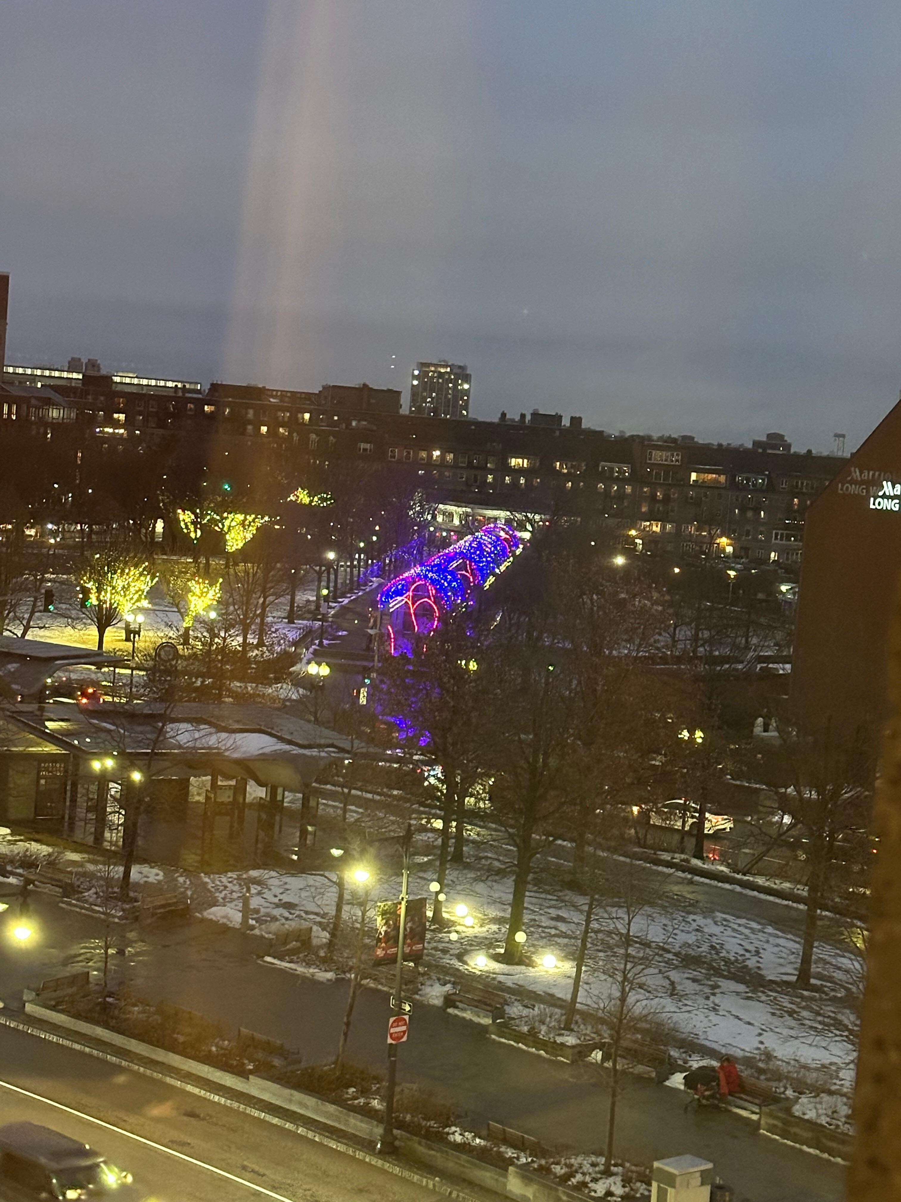 Same view but at night and no thumbs up 