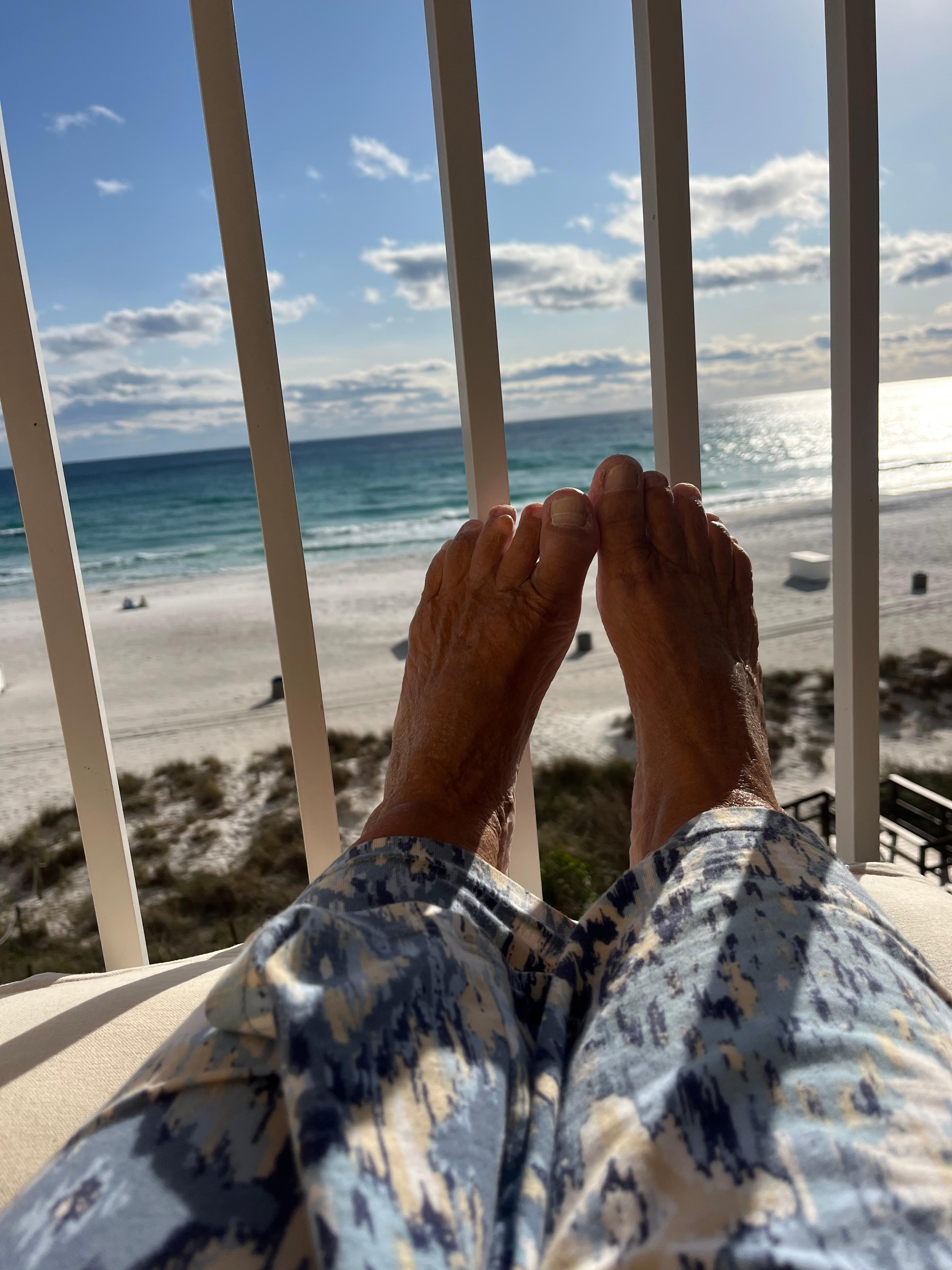 Relaxing on the balcony 