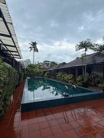 Pool area decently maintained