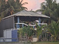 From the beach looking toward the upper deck
