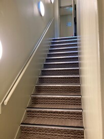 Stairs to top corridor where our room was. No lift. My husband is 82 and no offer to carry suitcase up.