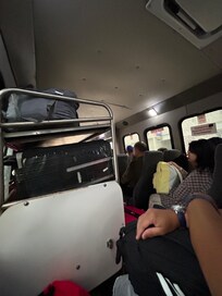 Inside was packed but comfortable enough, it was only a 5 minute ride for us anyway.