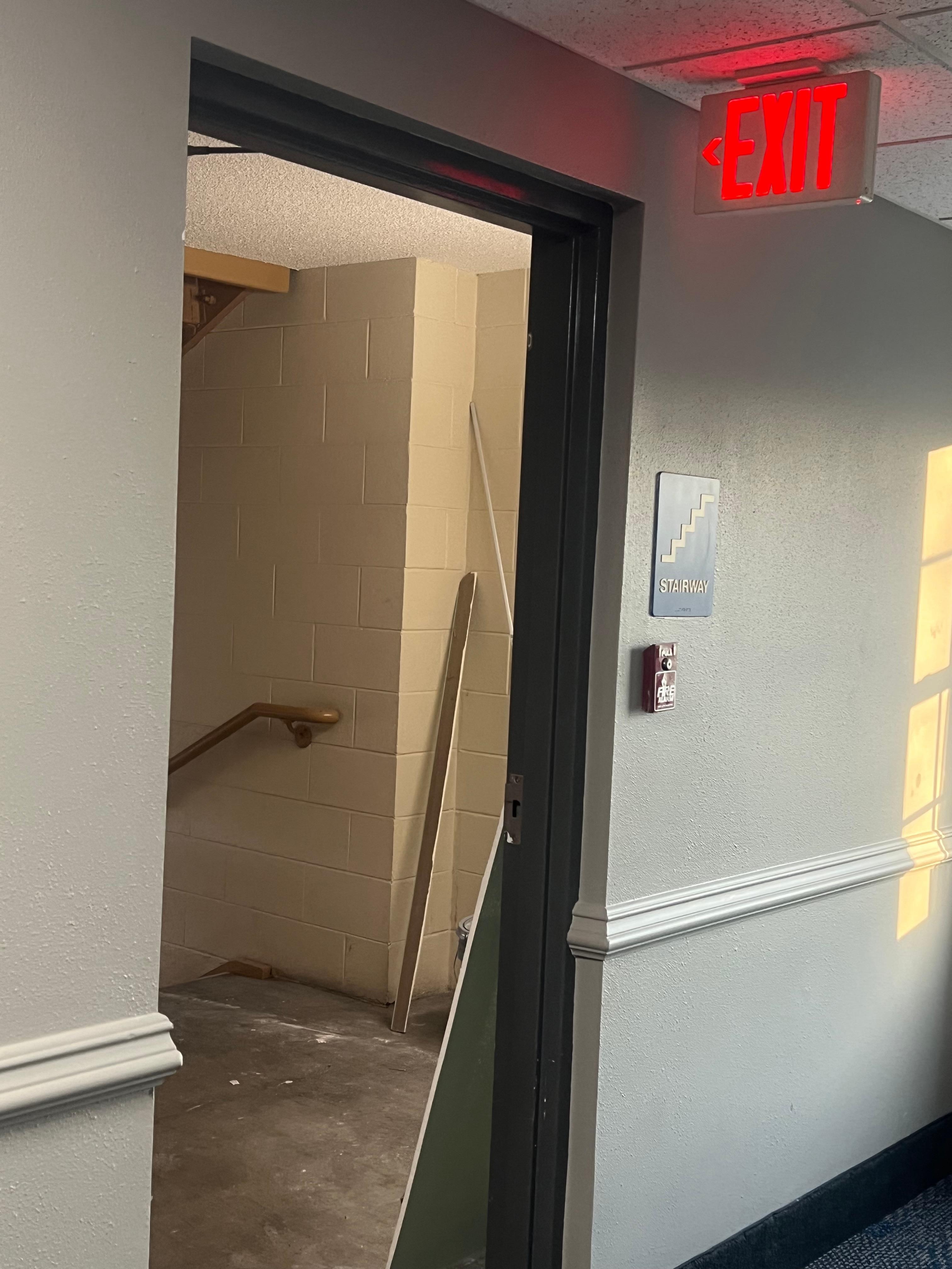 The staircase after some of it was cleaned