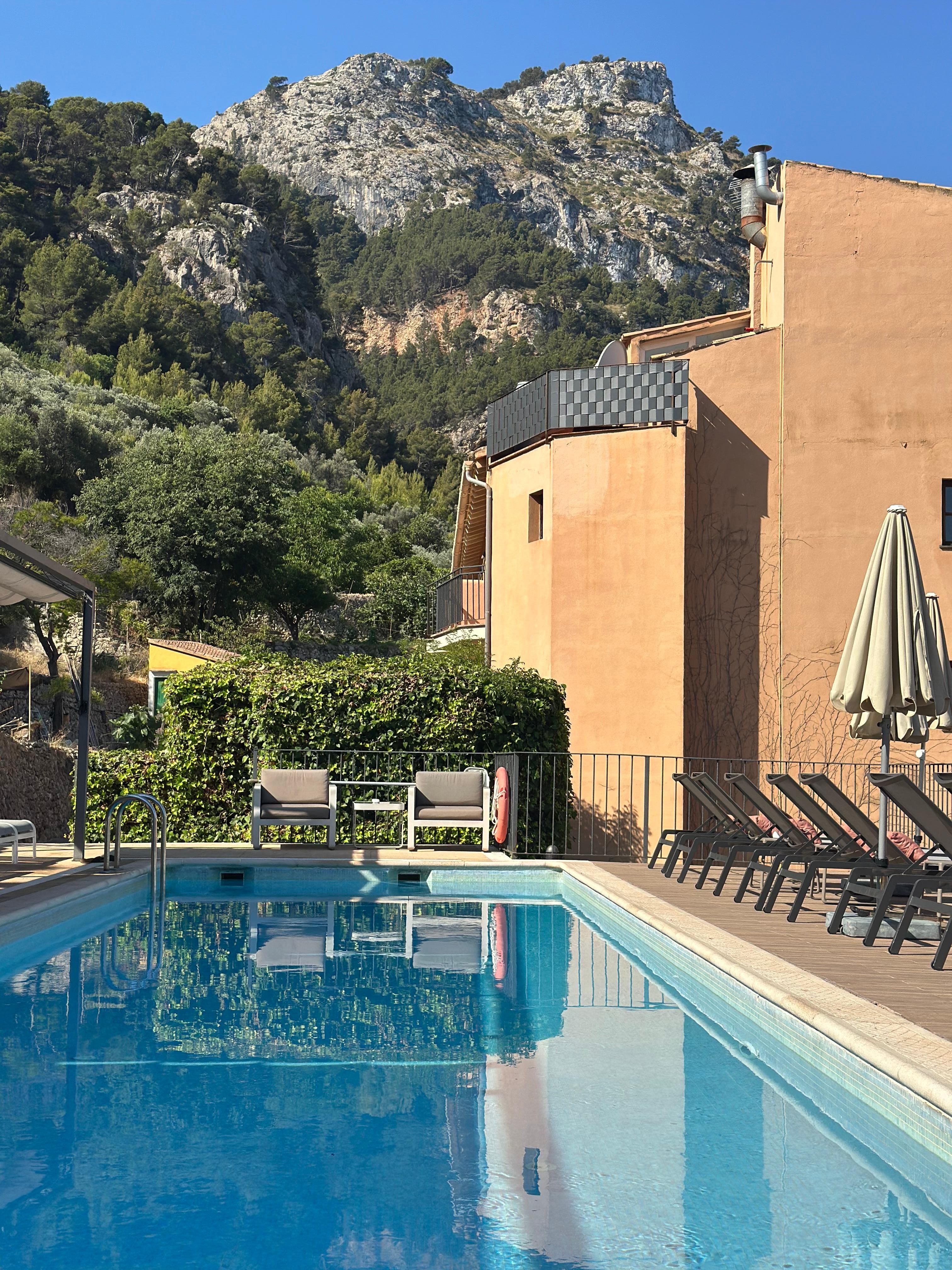 Pool view to mountains