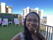 rooftop (4th floor) facing the gulf. The beach just across the street