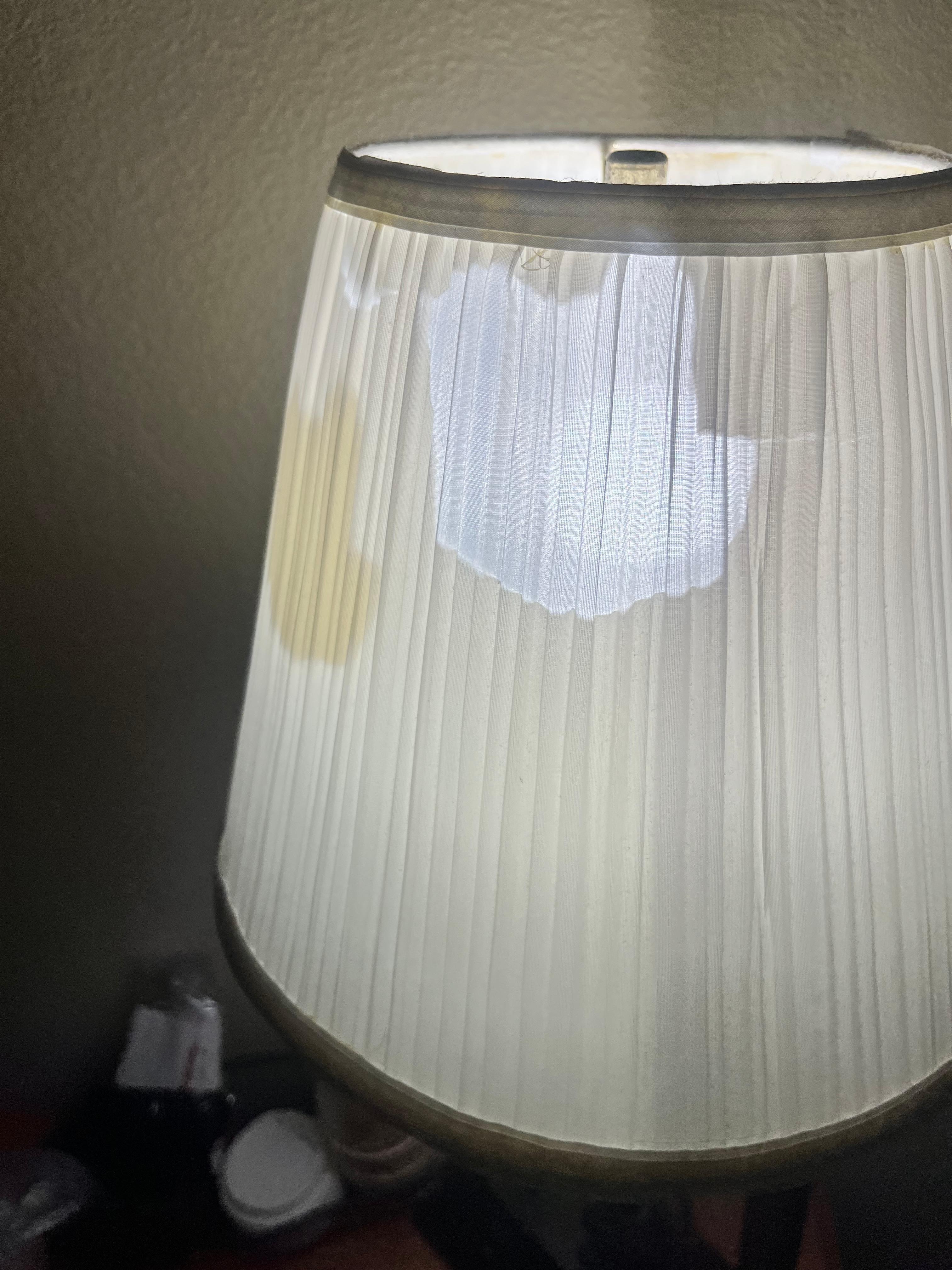The lampshade looks like it’s facing dry rot