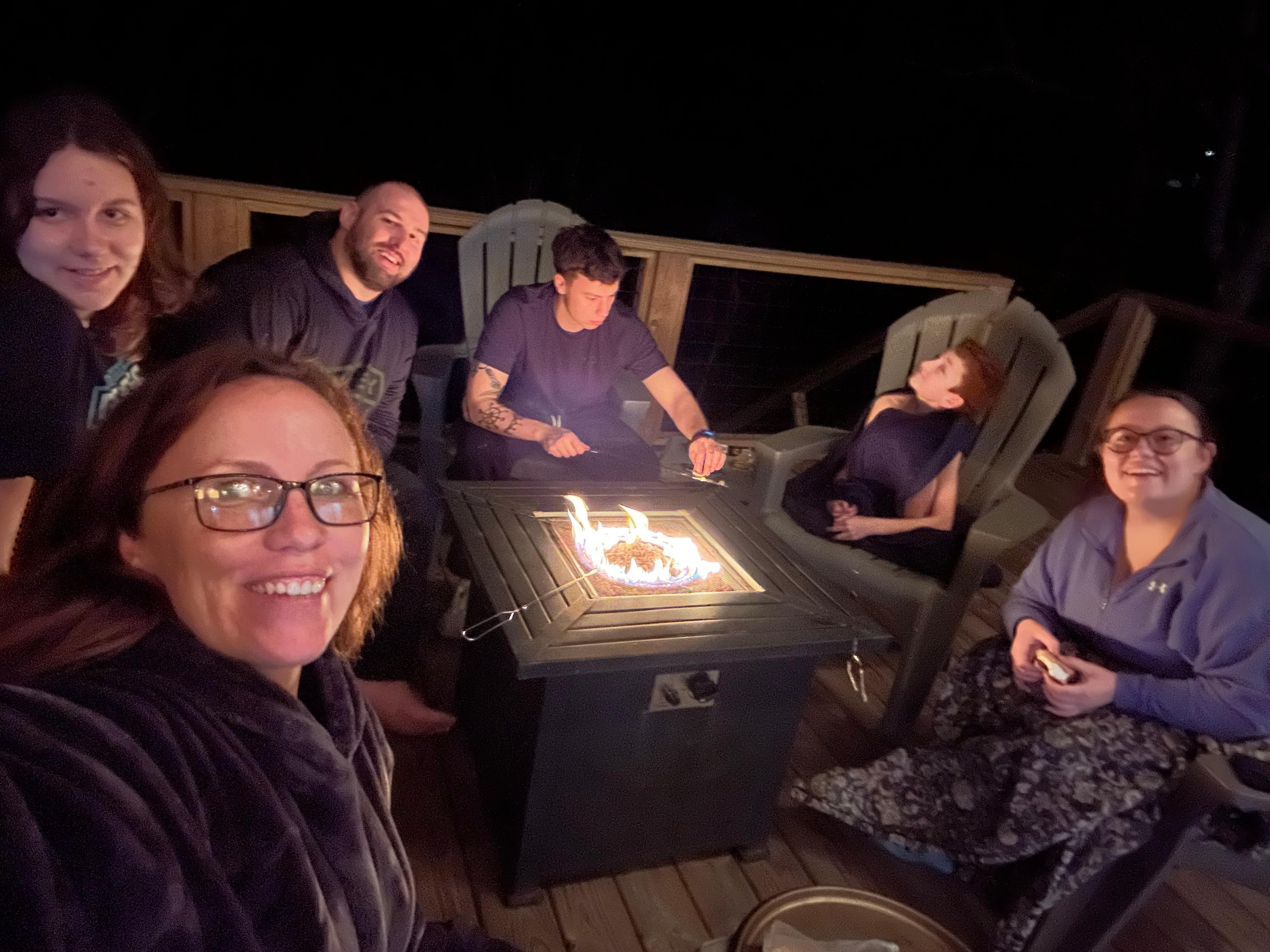 S’mores at the fire. 