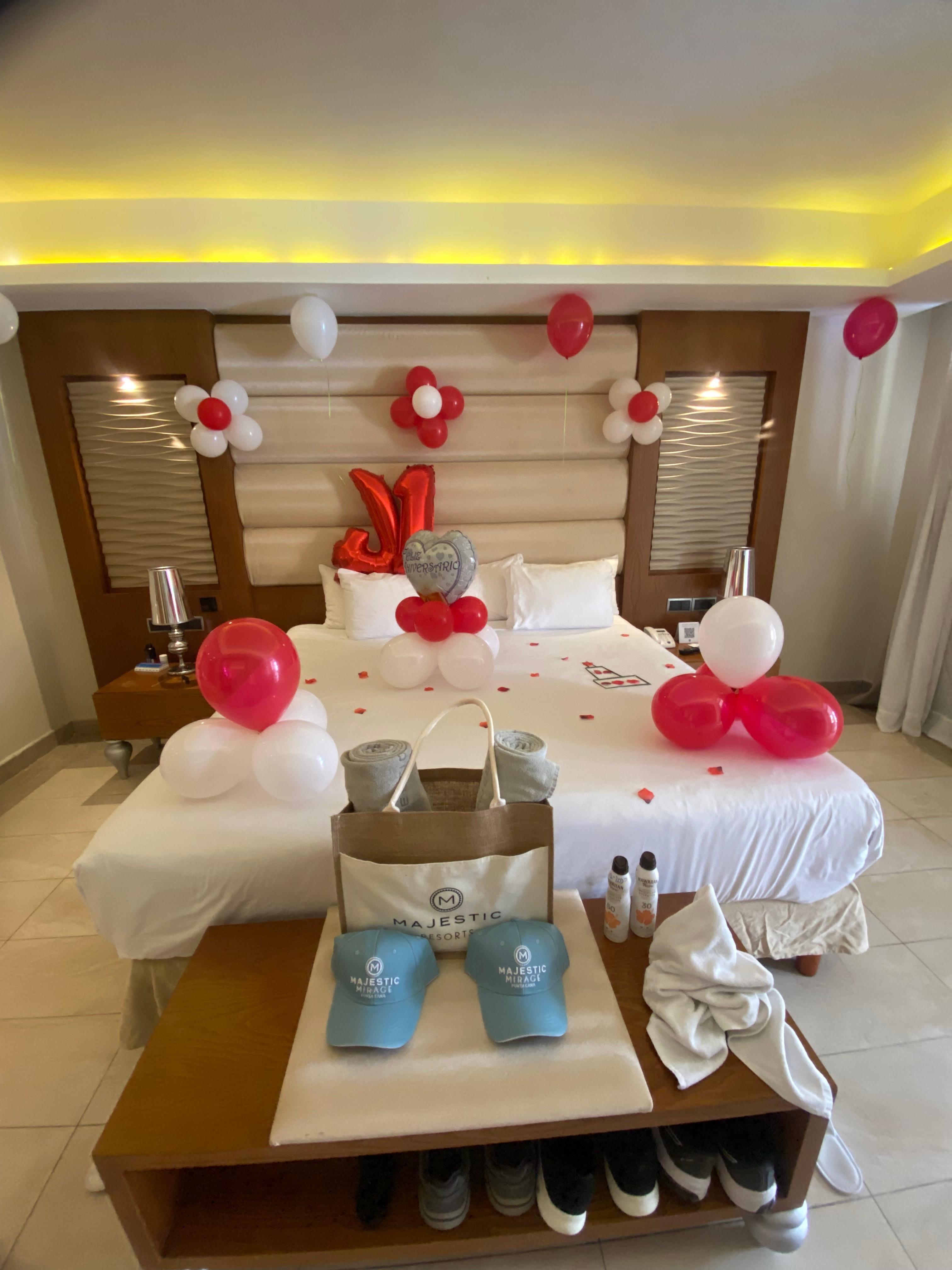 A big thank you to our butler Bolivar for decorating our room for our 41st anniversary. You did make us feel very special.