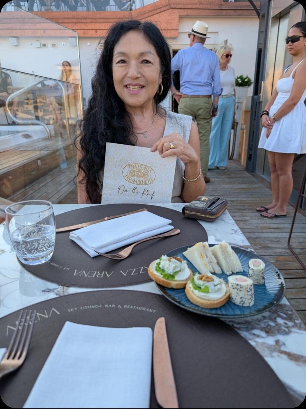 at the rooftop bar. Excellent aperitivo!