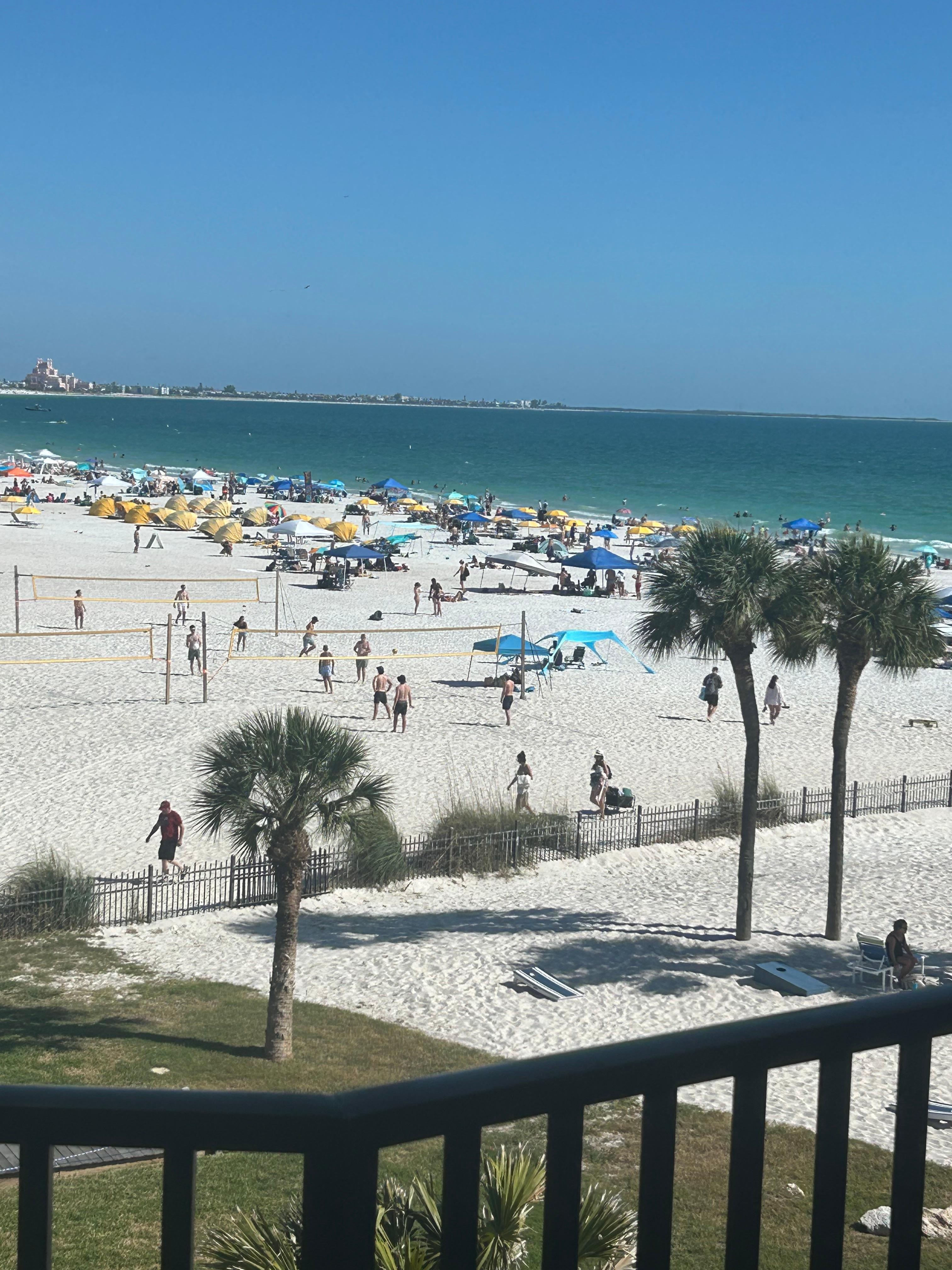View from balcony on a very busy Saturday. 