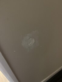 Holes in wall not fixed properly