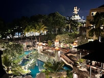 Pool view room at night