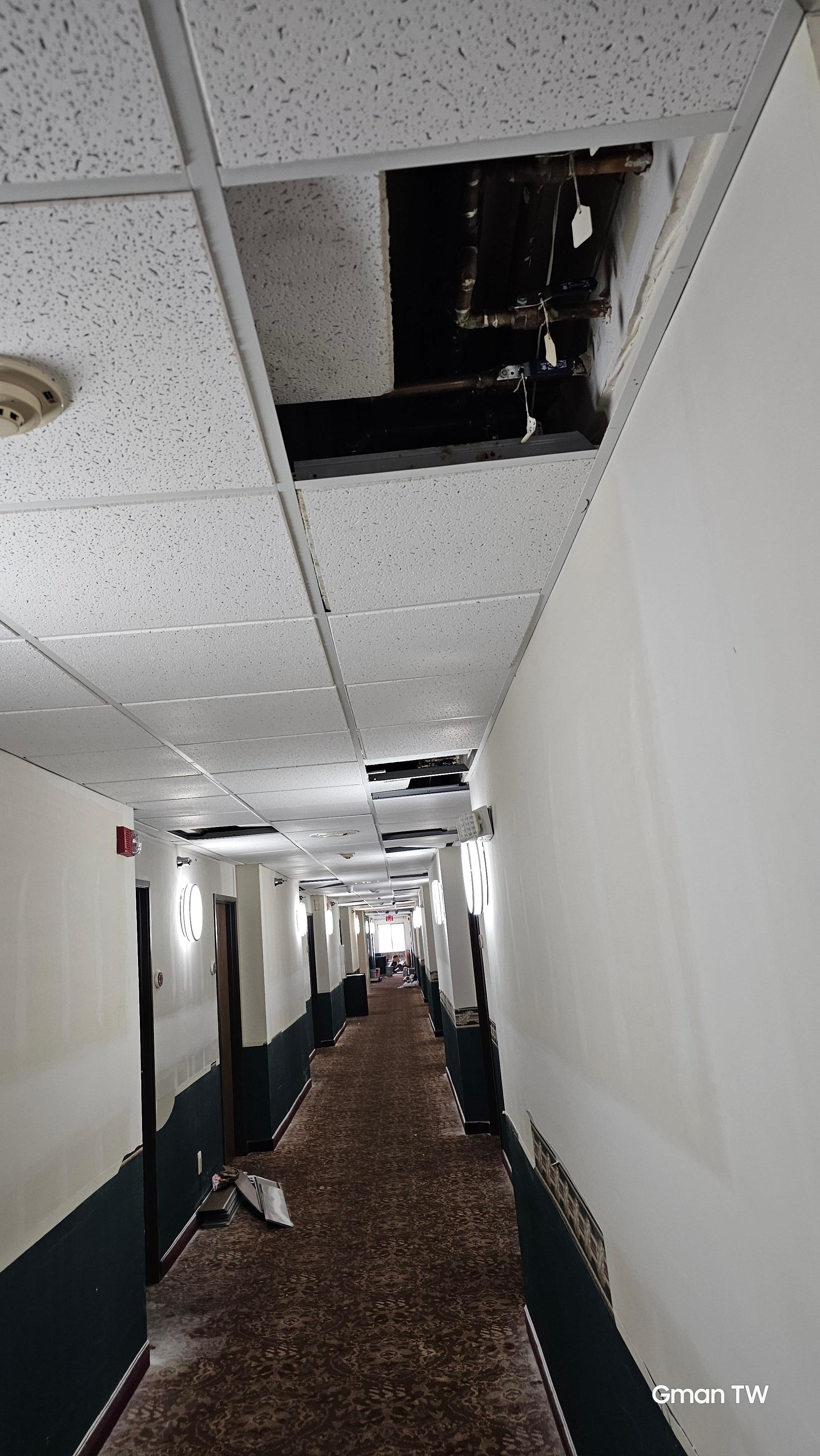 View coming off the elevator 2nd flr where they are renting rooms