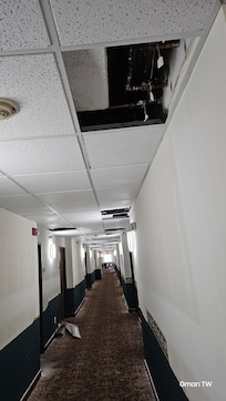 View coming off the elevator 2nd flr where they are renting rooms