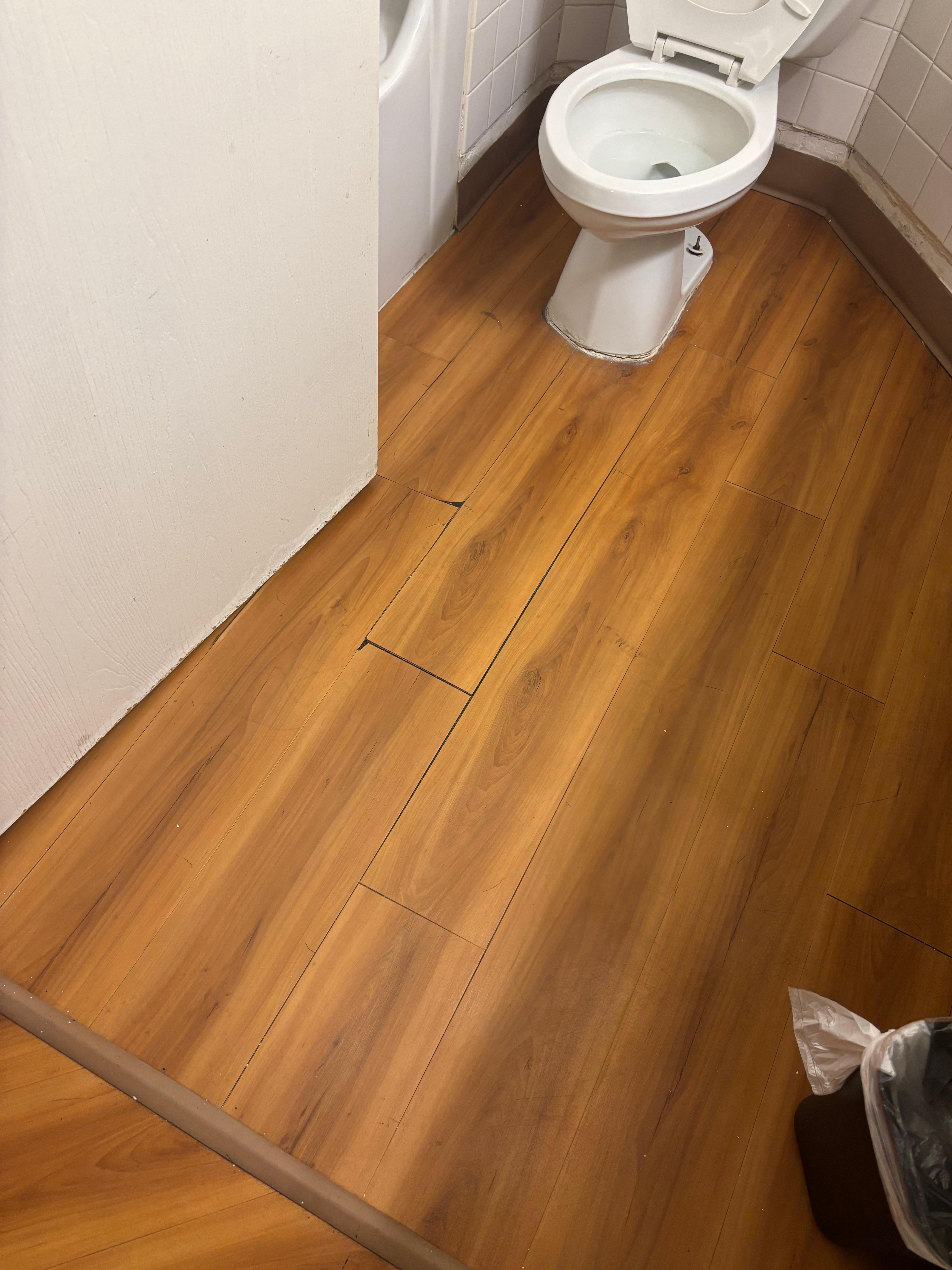 Floor is basically caving in due to water damage.