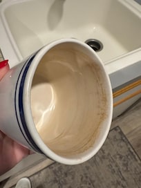 When we gently wash this with a sponge, it came right out, so Iâm not sure what the attempt to clean this before was.