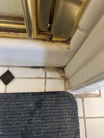 Master Bath Dirt and Hair on Floor