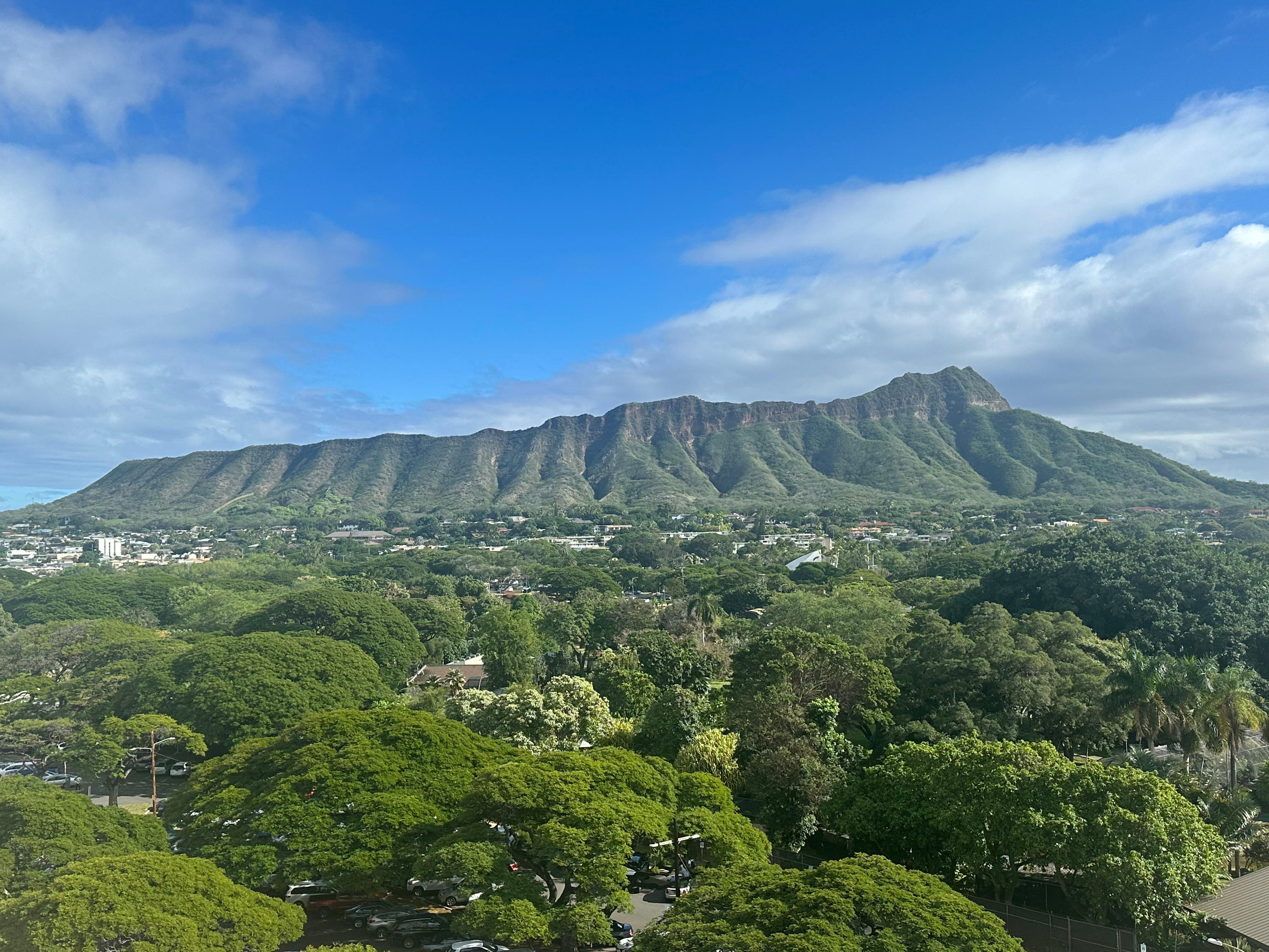 View of Diamond Head from 10th floor balcony!  We loved having our morning coffee while having this spectacular view!