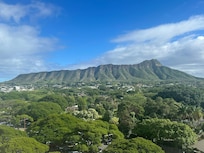 View of Diamond Head from 10th floor balcony! We loved having our morning coffee while having this spectacular view!