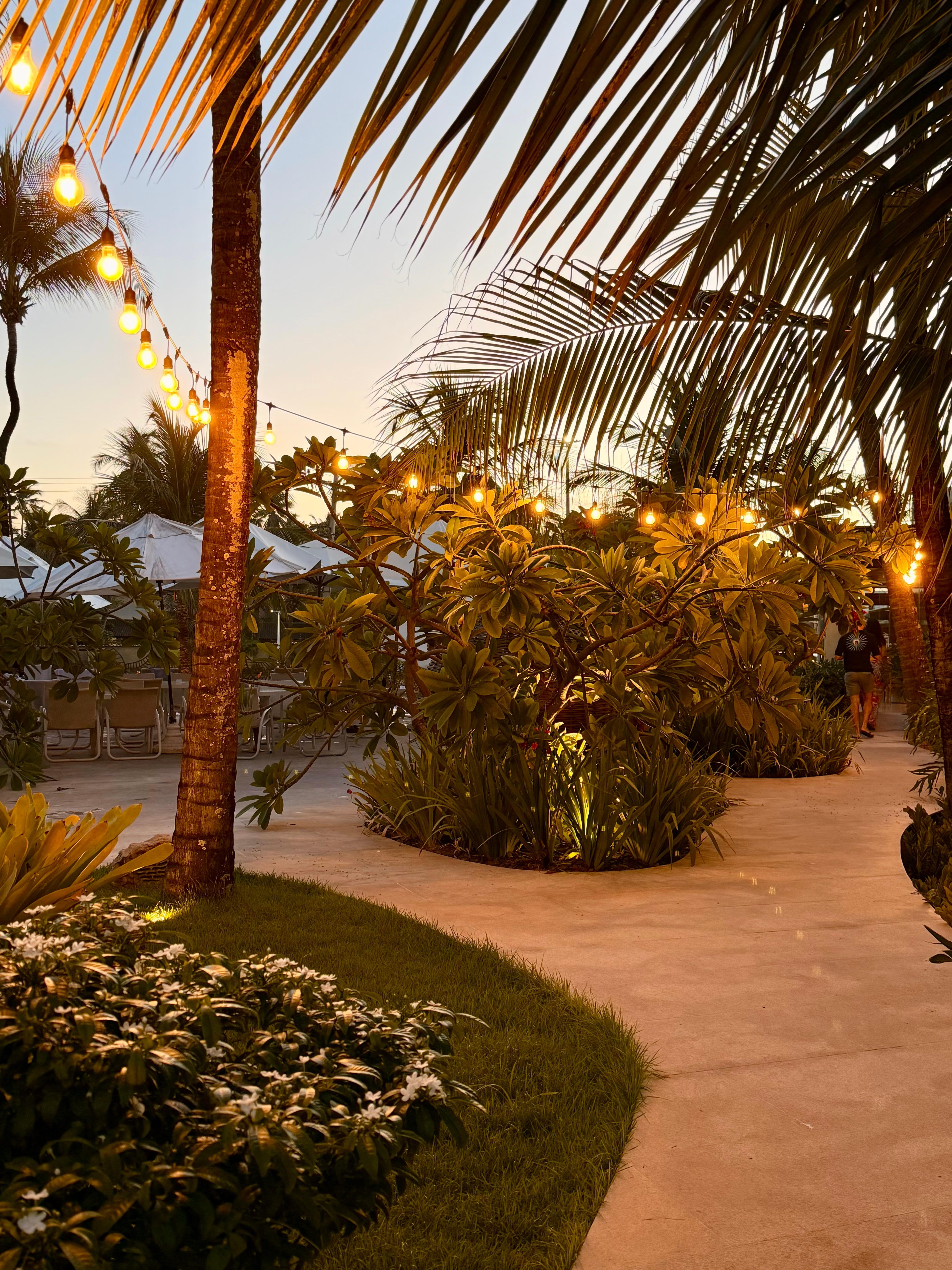 Hotellanläggningen kvällstid