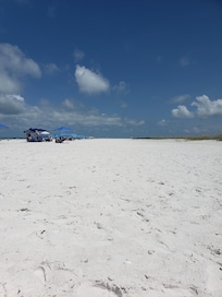 Beach 5 minute walk from house.