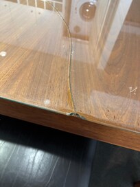 Broken glass top