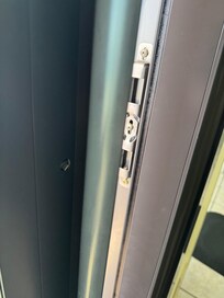 Broken lock on sliding glass door
